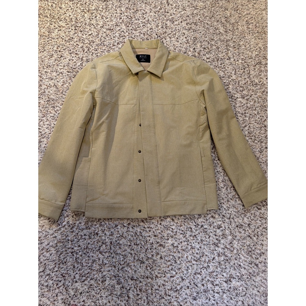 BYLT New Jacket Mens Sz M  Khaki Shirt Jacket Lightweight Softshell Windbreaker